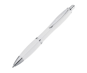 Plastic ball pen with metal clip