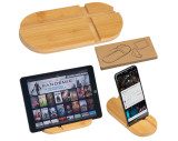 Bamboo tablet and smartphone holder