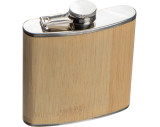 Hip flask with bamboo cover