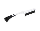 Plastic ice scraper with brush