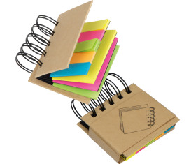 Small ring-binder with sticky notes