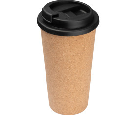 Double-walled leakproof mug with cork coating